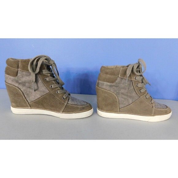 AMERICAN EAGLE OUTFITTERS TAN-ISH GRAY SNEAKERS, GYM SHOES, WOMAN'S SIZE 7 - Picture 6 of 11